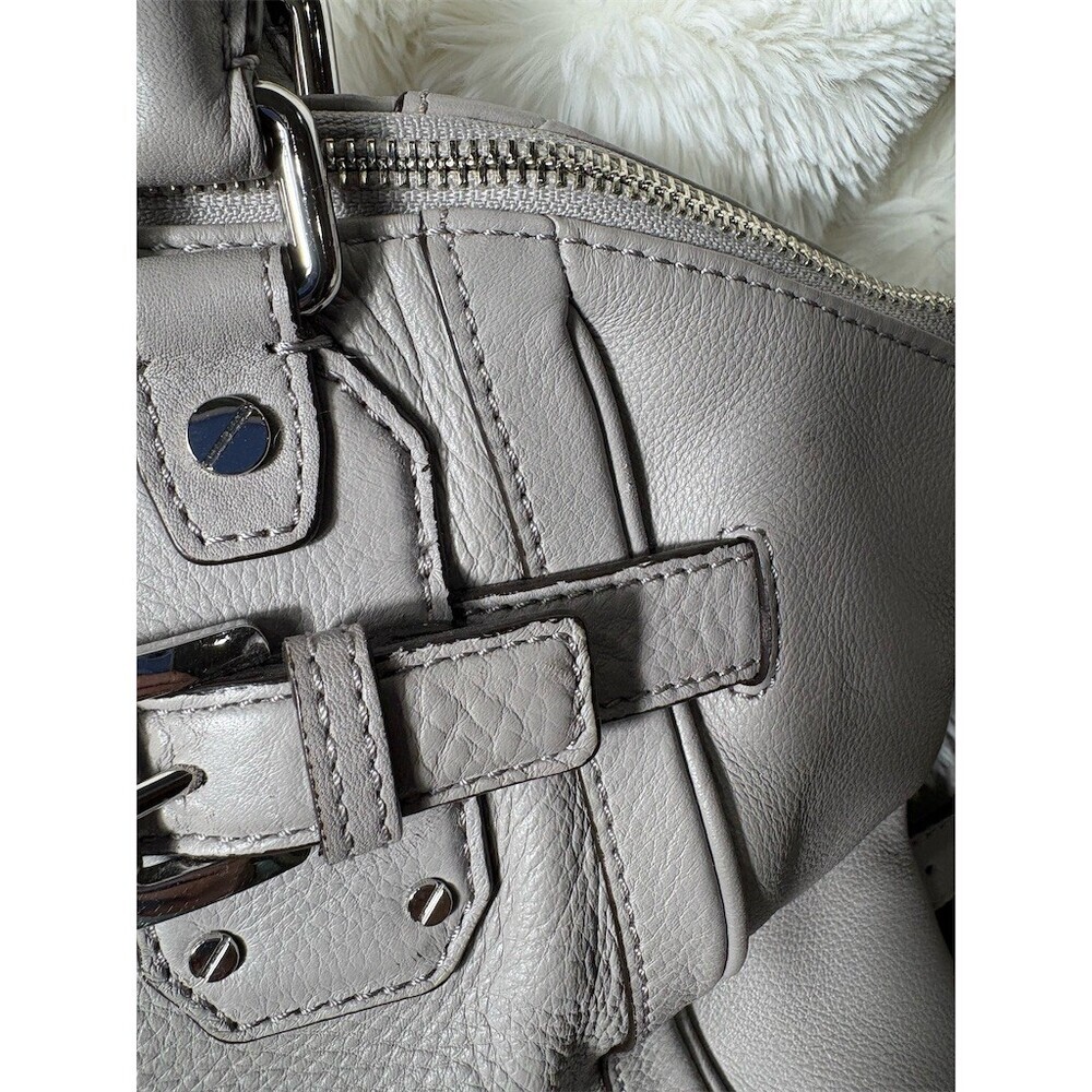 Michael Kors Satchel Shoulder Bag Womens Medium Gray Pebbled Leather MK - Picture 4 of 11